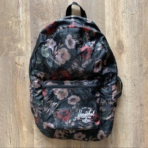 EUC Herschel Packable Backpack (Black Floral)